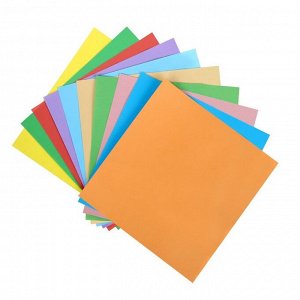 Бумага цветная для оригами и аппликаций 14 х 14 см, 10 листов, 10 цветов, Calligrata, 80 г/м2, в папке