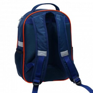 Рюкзак школьный Calligrata "Тачки", 39 х 24 х 19 см, эргономичная спинка, синий
