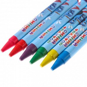 Восковые карандаши Синий трактор, набор 6 цветов