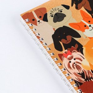 Скетчбук на гребне «Собаки», 20х20см, 40 листов