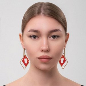 Серьги ассорти «Иллюзия», цвет ярко-красный в золоте