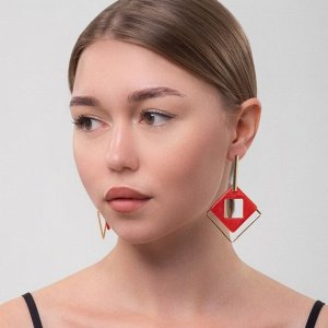 Серьги ассорти «Иллюзия», цвет ярко-красный в золоте