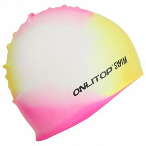 ONLITOP Шапочка для бассейна взрослая ONLYTOP Swim, силиконовая, обхват 54-60 см, цвета микс