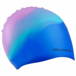 ONLITOP Шапочка для бассейна взрослая ONLYTOP Swim, силиконовая, обхват 54-60 см, цвета микс