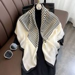 Шарф женский, с принтом, цвет белый/чёрный
