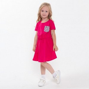 Платье для девочки, цвет ярко-розовый, рост 122