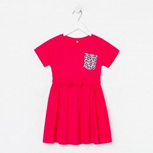 Платье для девочки, цвет ярко-розовый, рост 122