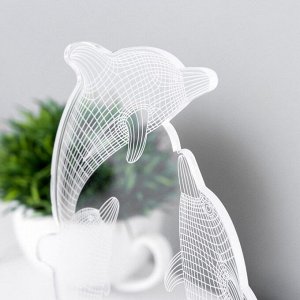 Светильник сенсорный «Дельфины» LED 7 цветов USB/от батареек белый RISALUX