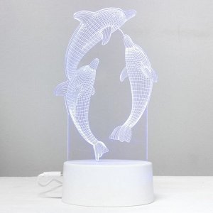 Светильник сенсорный «Дельфины» LED 7 цветов USB/от батареек белый RISALUX
