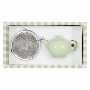 Ситечко для чая с цепочкой Teapot pale green