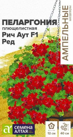 Цветы Пеларгония Рич Аут F1 Ред плющелистная/Сем Алт/цп 3 шт. Ампельные шедевры НОВИНКА