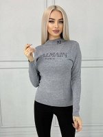 Джемпер Женский 3003 &quot;Мелкая Лапша-Стойка Ворот-Надпись Грудь+Ворот&quot; №2