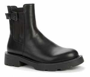 928014/02-01 черный иск.кожа/текстиль женские ботинки (О-З 2022)