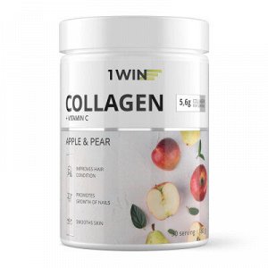 1WIN Коллаген+Витамин С, Вкус: Яблоко-Груша. 30 порций, банка 180г.