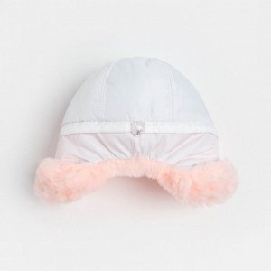Шапка для девочки «Арктика», цвет белый/бледно-розовый