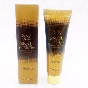 3W Эссенция с экстр.улитки Snail All-In-One Essence Whitening Anti-Wrinkle 60мл., 80шт., Арт-21053