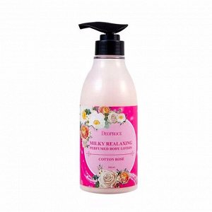 2052 Парфюмированный лосьон для тела с розовой водой (500мл) Deoproce Milky Relaxing Perfumed Body Lotion Cotton Rose