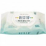 Салфетки влажные стерильные  BESTO PURE WET WIPES 100шт СКИДКА