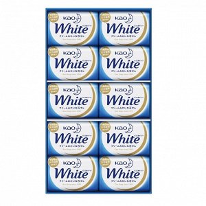 KAO "White Normal" Кусковое крем-мыло с ароматом белых цветов, 10 х 85гр