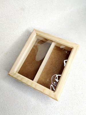 Декоративный ящик "С перегородкой по центру с прозрачной крышкой"