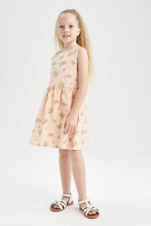 Платье без рукавов с цветочным принтом для девочек