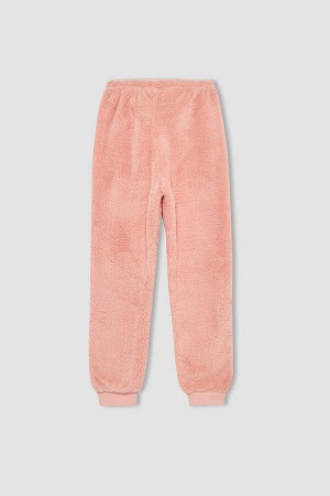Плюшевый пижамный комплект с принтом для девочек, стандартный крой