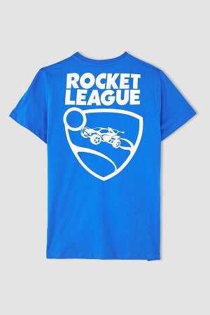 Футболка Defacto Fit для мальчиков, лицензированная Rocket League, стандартный крой с круглым вырезом и короткими рукавами