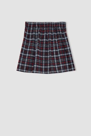 Плиссированная клетчатая юбка стандартного кроя для девочек