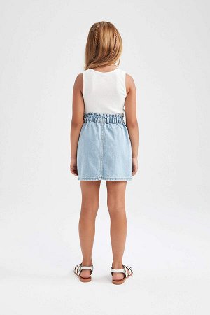 Джинсовая юбка для девочек Paperbag