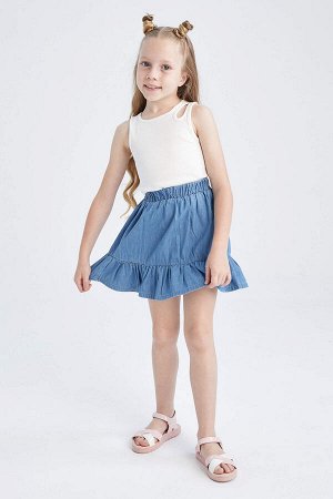 Джинсовая юбка с эластичной талией для девочек