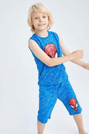 Хлопковая пижама Капри без рукавов с Человеком-пауком для мальчиков