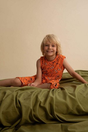 DEFACTO Пижамный комплект капри без рукавов с узором для мальчика