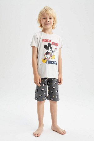 Пижамный костюм с короткими рукавами и шортами Микки и Минни для мальчиков Disney
