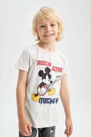 Пижамный костюм с короткими рукавами и шортами Микки и Минни для мальчиков Disney