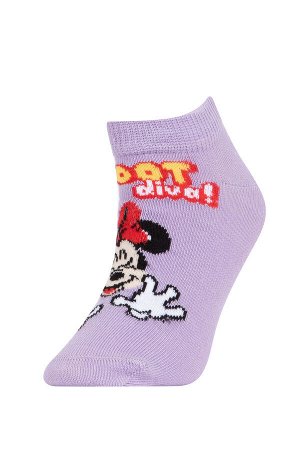 Лицензированные хлопковые короткие носки Disney с Микки и Минни для девочек, 3 шт.