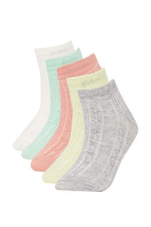 Комплект из 5 коротких носков из хлопка для девочек