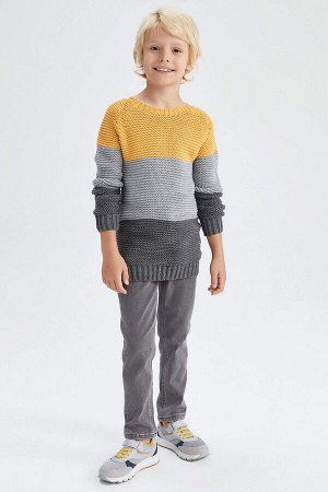 DEFACTO Трикотажный свитер с круглым вырезом для мальчиков