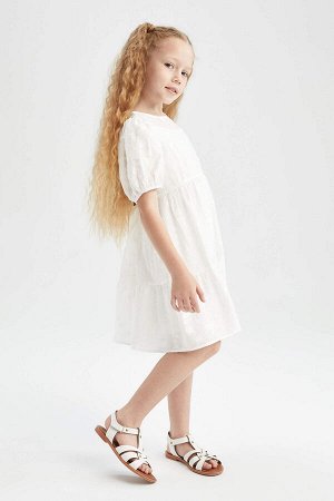 DEFACTO Шифоновое платье с коротким рукавом для девочек
