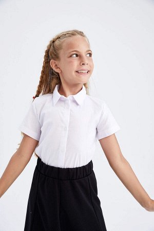 Рубашка с коротким рукавом с коротким рукавом для девочек «Снова в школу»