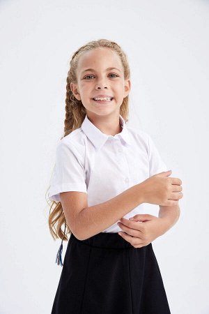 Рубашка с коротким рукавом с коротким рукавом для девочек «Снова в школу»