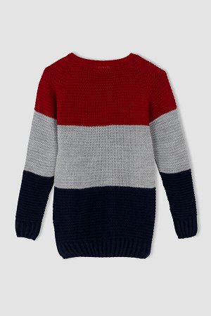 DEFACTO Трикотажный свитер с круглым вырезом для мальчиков