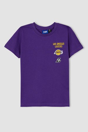 Футболка NBA Los Angeles Lakers Licensed Regular Fit с круглым вырезом и короткими рукавами для мальчиков
