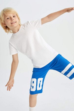 Длинные шорты с чесаным принтом для мальчика