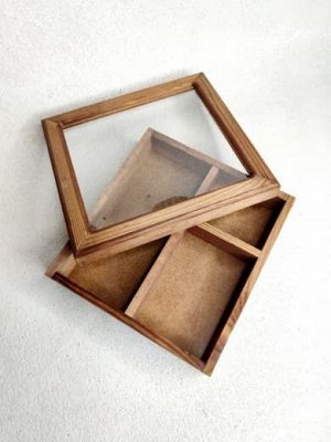 Декоративный ящик "С двумя перегородками с прозрачной крышкой"