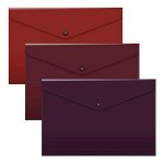 Набор из 3 папок с кнопкой А4 54900 Matt Blackberry Marsala Erich Krause {Россия}