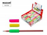 Набор ластиков 3 шт PENCIL HOLDER 40х13 мм ассорти M-6792 Mazari {Китай}