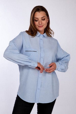 Блузка Рост: 164-170 см. Состав ткани: 72% полиэстер, 28% хлопок Нежная блуза - рубашка, оверсайз, прекрасно вольется в повседневную жизнь и станет одной из любимых базовых вещей в Вашем гардеробе. Св