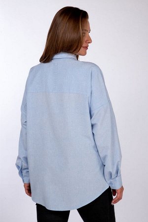 Блузка Рост: 164-170 см. Состав ткани: 72% полиэстер, 28% хлопок Нежная блуза - рубашка, оверсайз, прекрасно вольется в повседневную жизнь и станет одной из любимых базовых вещей в Вашем гардеробе. Св