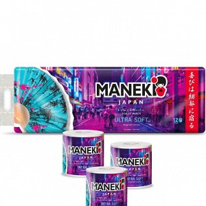 Бумага туалетная "Maneki" DREAM 2 слоя, 107 л., 15 м., с тиснением и ароматом магнолии, 12 р/упак