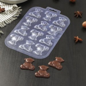 Форма для шоколада и конфет «Игрушечные медведи», цвет прозрачный